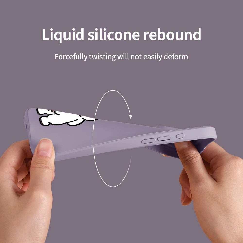 Милый чехол с мультяшным кроликом для iPhone 16E 16 15 14 13 12 11 Pro Max Xr X XS 7 8 Plus Silione Забавные