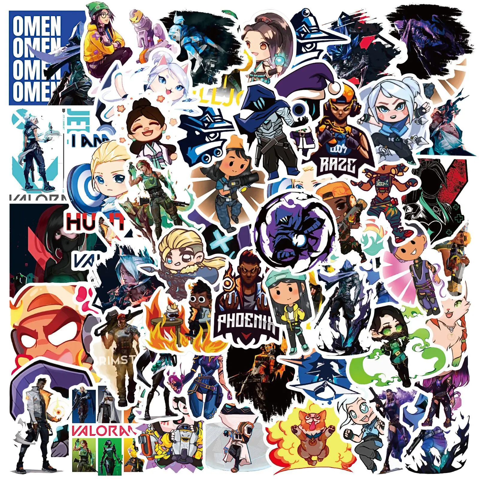 

50PCS Cartoon Shooting Game Valorant Stickers For Kids Toys Luggage Laptop iPad Skateboard Phone Stationery Sticker Wholesale