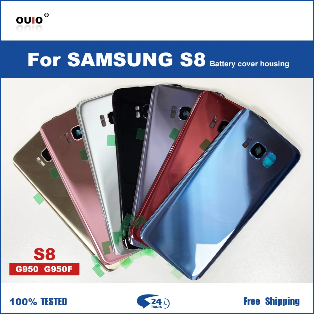 Стеклянная задняя крышка батарейного отсека с логотипом для Samsung Galaxy S8 G950 SM-G950F