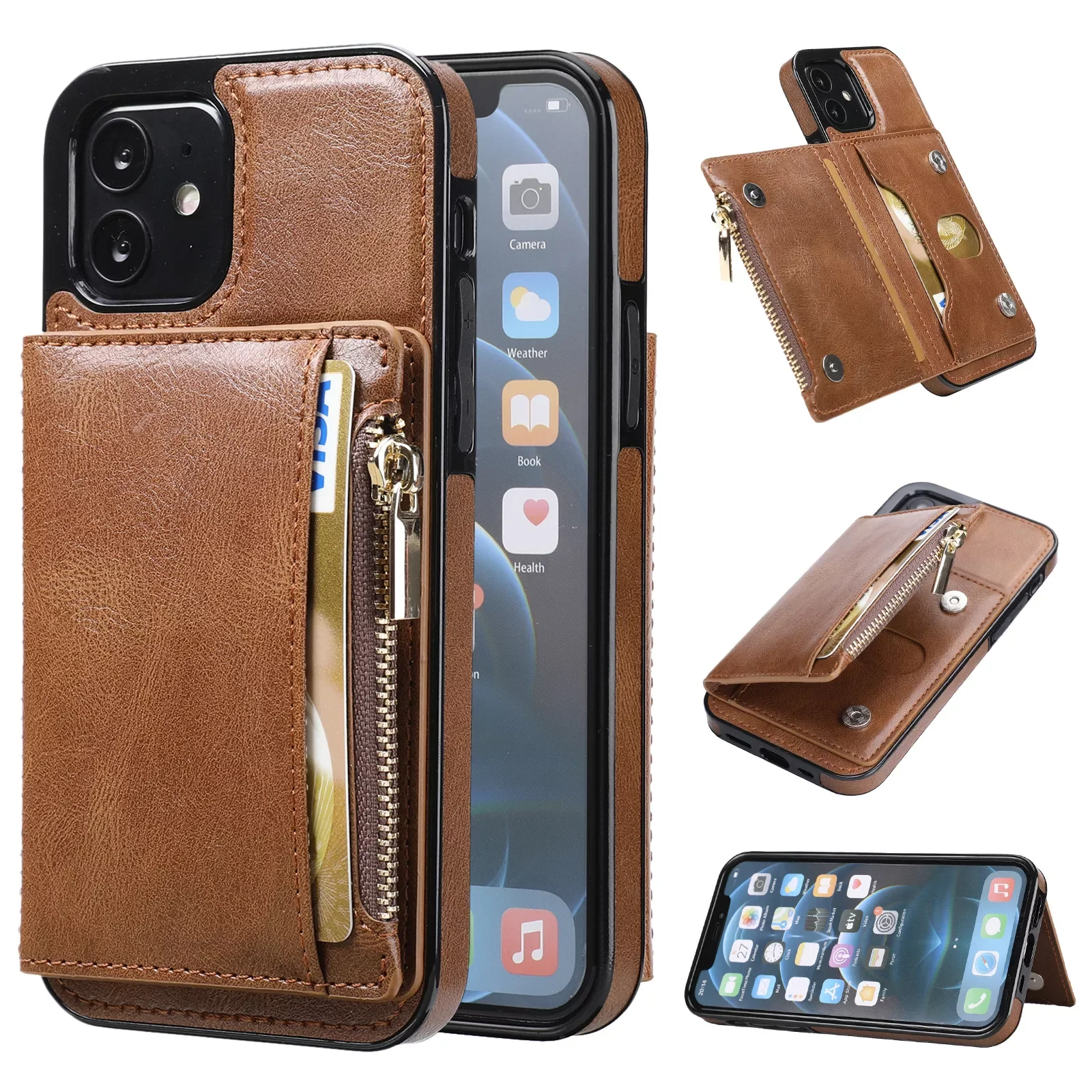 

Flip Wallet Case for iPhone 13 12 Mini 11 Pro Max X XS Max XR 8 7 Plus Se2020 Leather Cards Solt Stand Coque Protect Book Cover