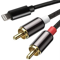 lightning to rca cable for iphone ipad stereo y splitter audio aux cable cord adapter compatible with iphone 131211xsxrx