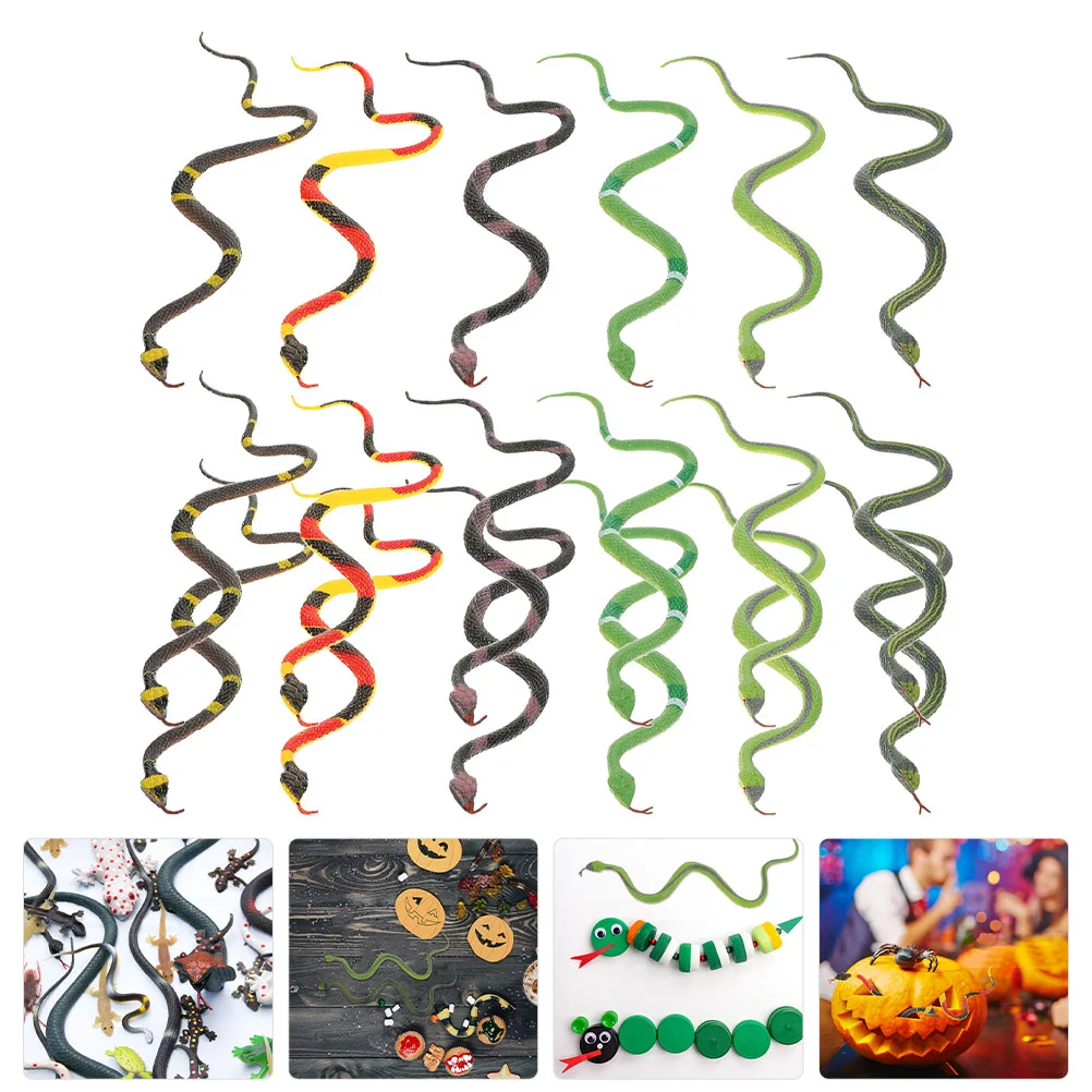 

18 Pcs Rubber Snake Toy Party Fake Halloween Faux Accessory Interesting Prank Stuff Delicate Things