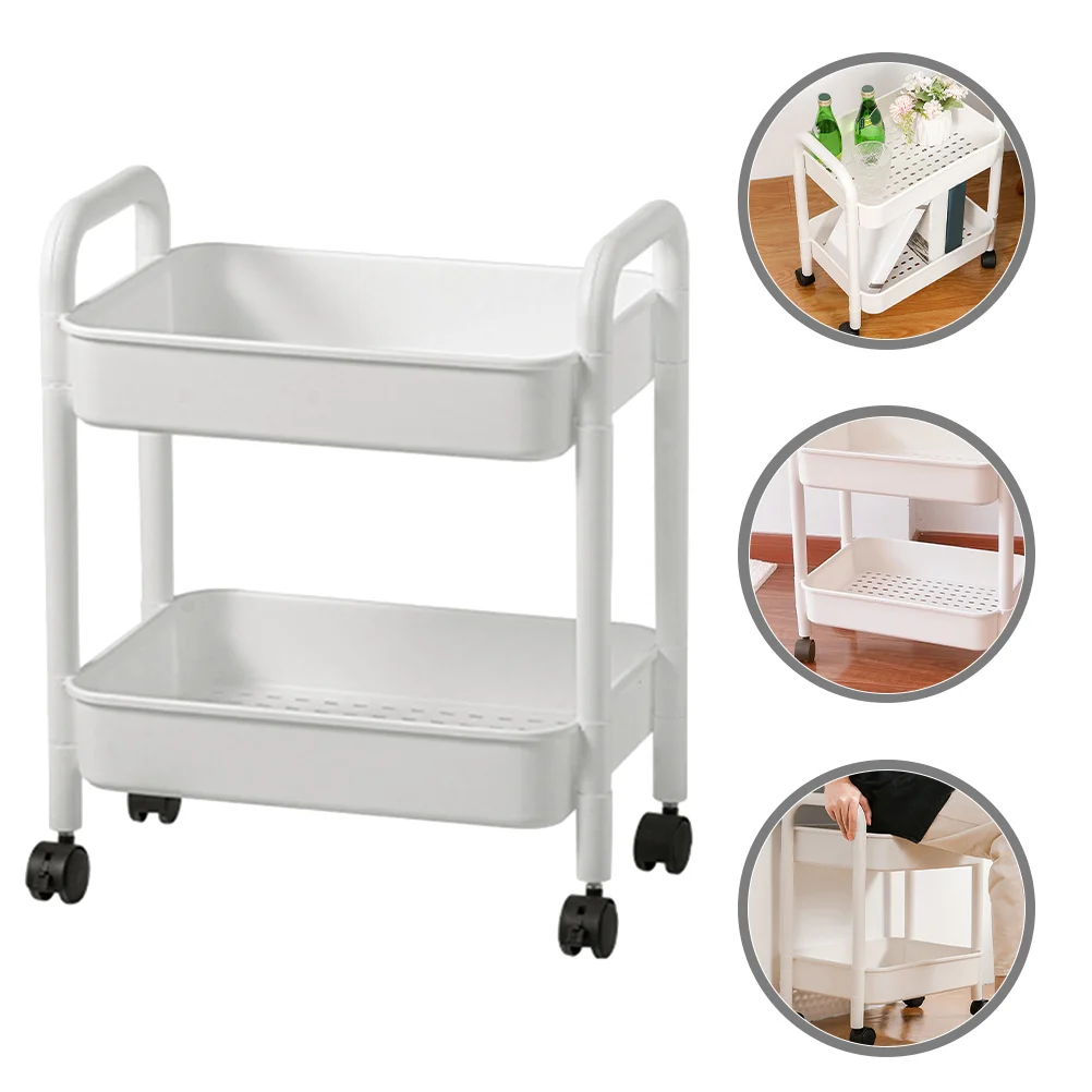 

Book Shelves Movable Bookshelf Cart Rolling Storage Organizer White Trolley Kitchen Wheels Mobile Office Auxiliary