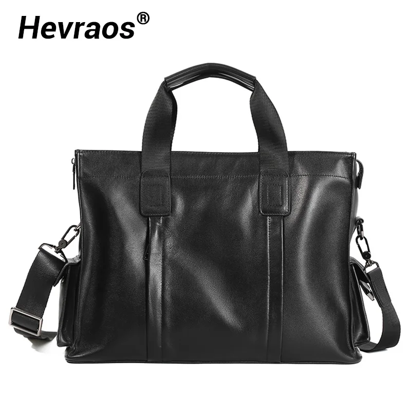 

New Designe Genuine Cow Leather Men's Briefcase Fashion Mens Shoulder Bag Business Laptop Bag Famous Brand Men Handbag Leather