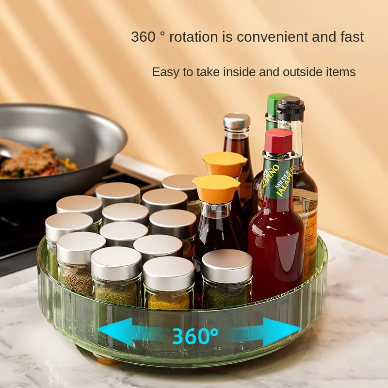 

Rotating Storage Rack Kitchen Multi-Functional Seasoning Seasoning Rotating Storage Box Living Room Desktop Cosmetic Organizing