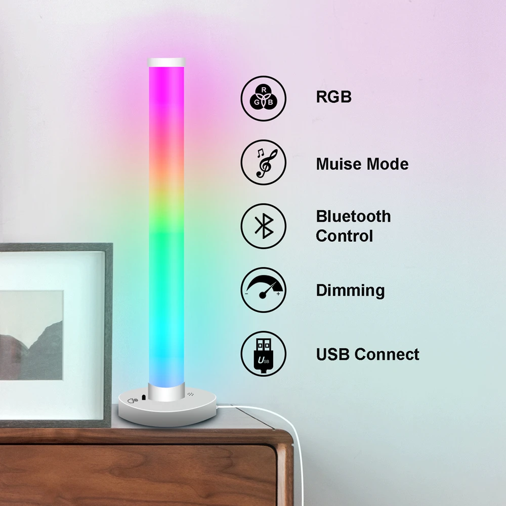 LED RGB Atmosphere Pickup Voice Activated Rhythm Light Colorful APP Bluetooth-compatible Remote Control Ambient Night Light