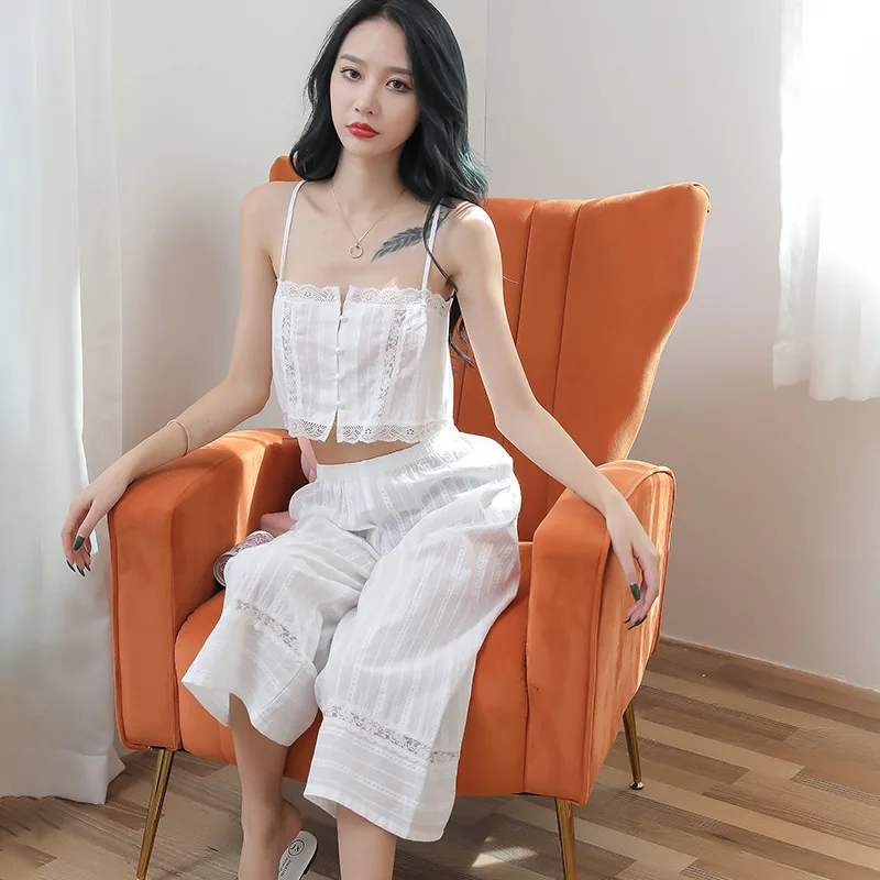 New style pajamas women's suspenders trousers two-piece wholesale woman pijama set pijamad de mujer