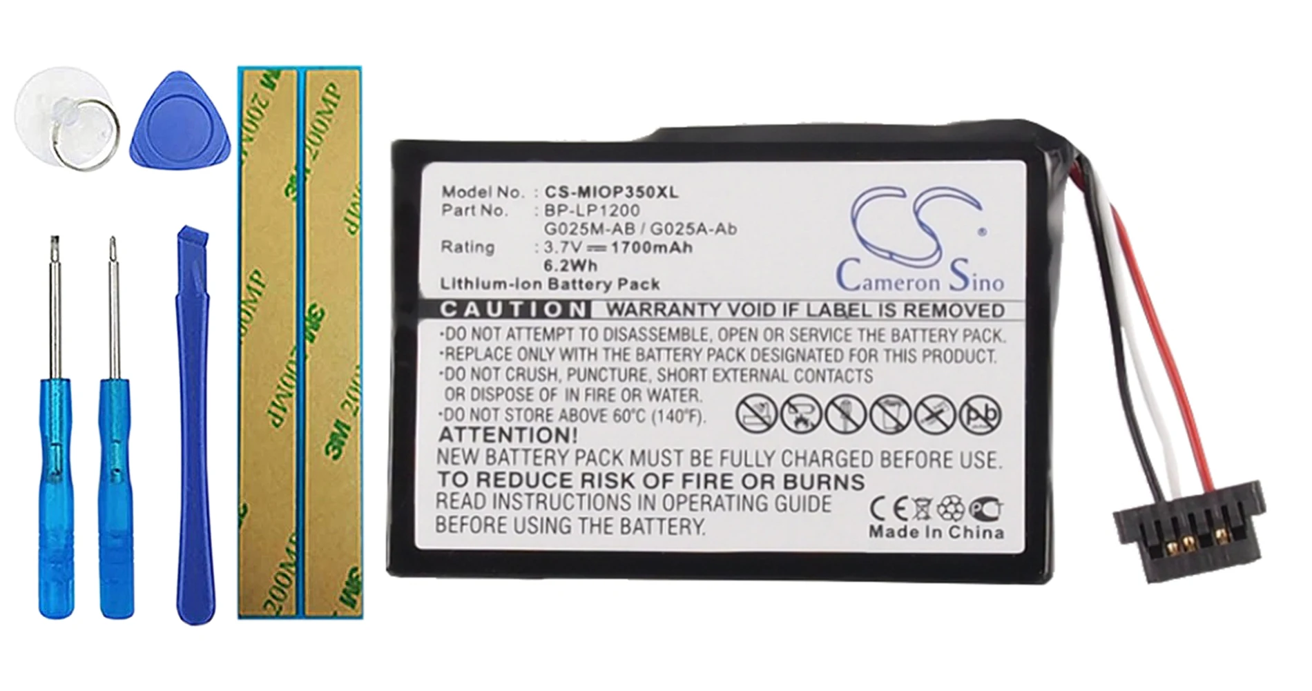 

Cameron Sino 1700mA Battery for Mitac Mio Spirit 680, Mio Spirit 685 BP-LP1200/11-D0001 MX, G025A-Ab, G025M-AB