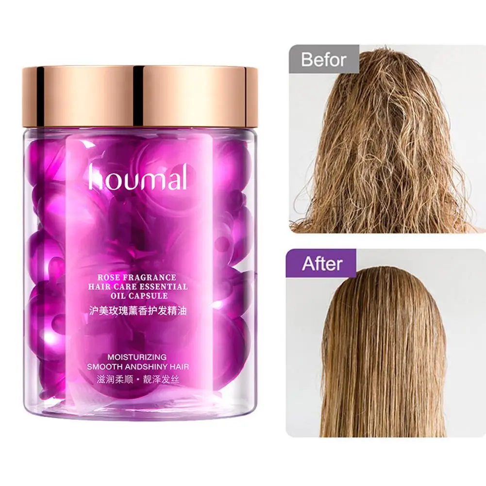 НОВАЯ сыворотка для укладки волос вьющихся и сухих капсулы с эссенцией розы