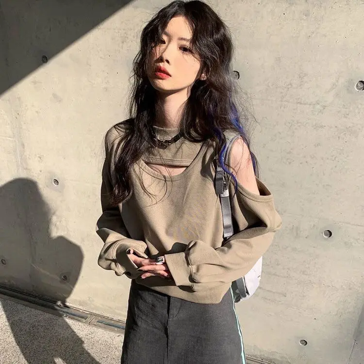 

Женская футболка с длинным рукавом и круглым вырезом, из хлопка