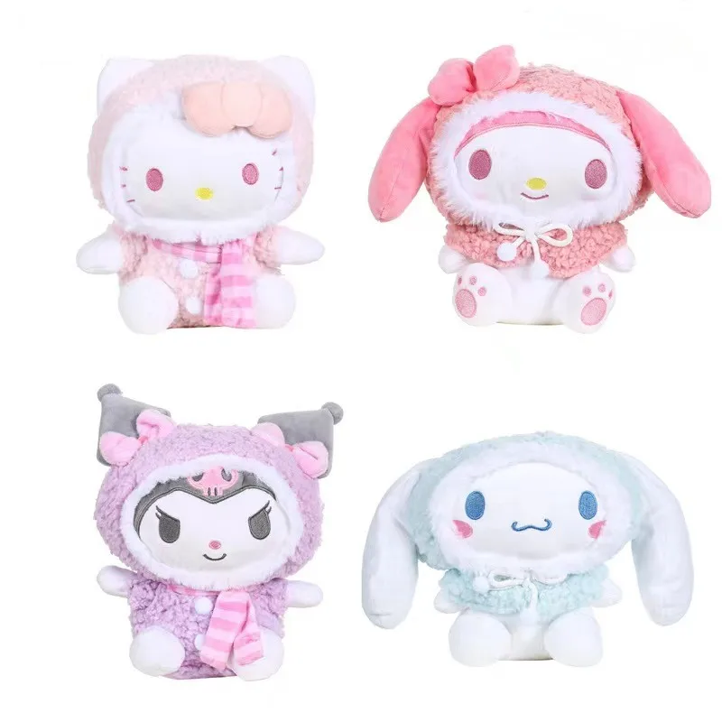 Мягкие плюшевые персонажи мультфильмов с животными от Sanrio Hellokitty Cinnamoroll Kuromi Snowflak