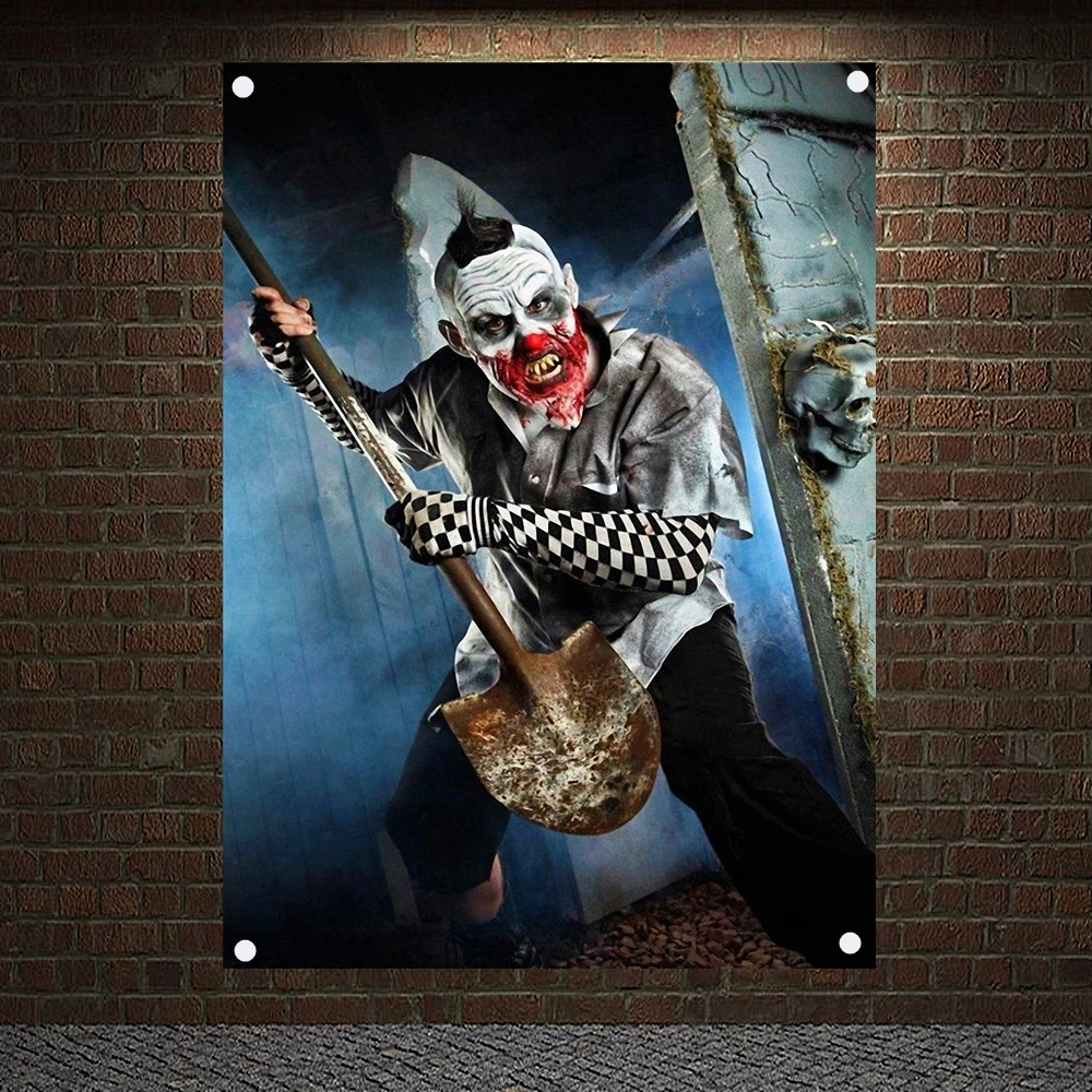 

Scariest clowns photos Banners Wall Hanging Ornaments Skull Tattoo Art Flags Canvas Painting Wall Decor Wall Sticker Tapestry