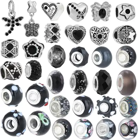 2 pcs./Lot black silver color My love Sister butterfly Pave sparkling beads are suitable for the original brace bracelet for women jewelry ...