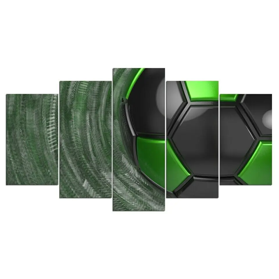 

Abstract Green Soccer Sports 5 pcs Modern Home Wall Decor Canvas Picture Art HD Print Painting On Canvas for Living Room Unframe