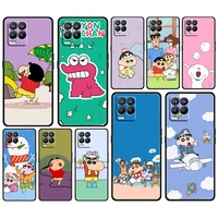 anime shinchan crayon for oppo gt master find x5 x3 realme 9 8 6 c3 c21y pro lite a53s a5 a9 2020 black phone case cover coque