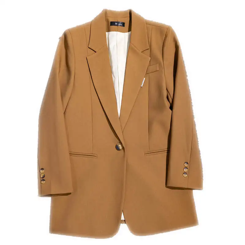 Korean High Quality  2023 Spring Ladies Professional Office Lapel Cardigan Suit Jacket Casual Women Work Coat Large Size Blazers