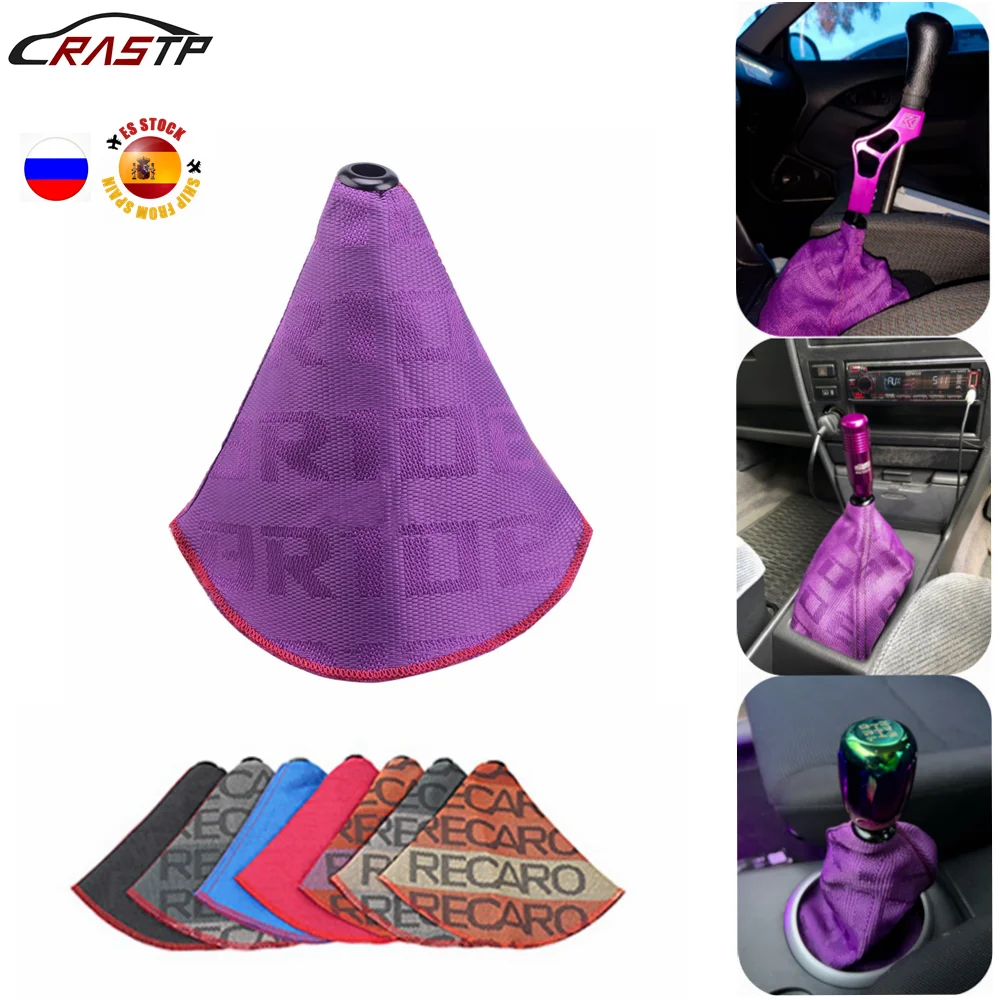 

RASTP-Spain Stock JDM Style Bride Canvas Universal Shift Lever Knob Boot Cover Racing Shift Knob Collars-RS-SFN059