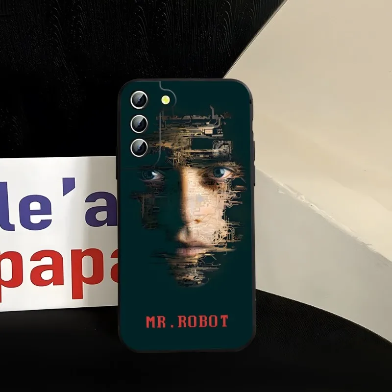 Черный чехол Mr Robot для телефона Samsung S22 S23 S30 S21 S20 S9 S10 S8 S7 S6 Pro Plus Edge Ultra Fe силиконовый