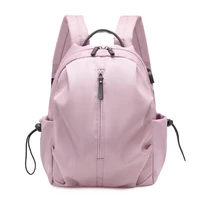 usb women anti theft backpack waterproof fabric large female shoulder bag large capacity simple style casual girl mochila travel