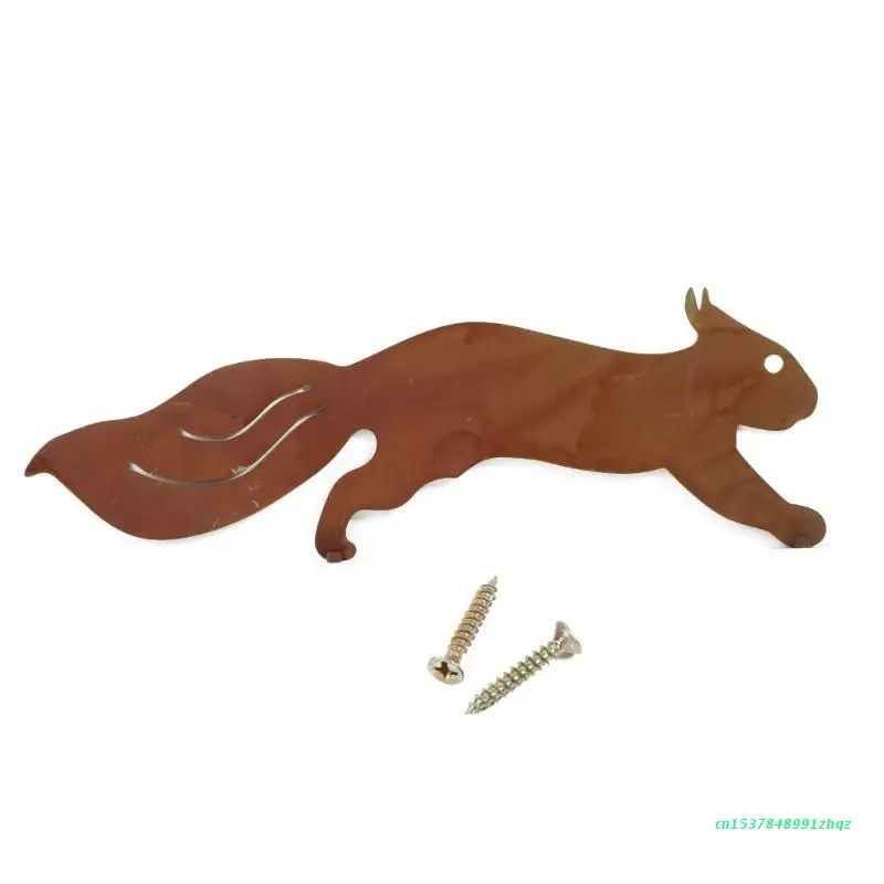 

Iron Rusty Running Squirrel Metal Statue Outdoor Indoor Wall Art Decor Ornament