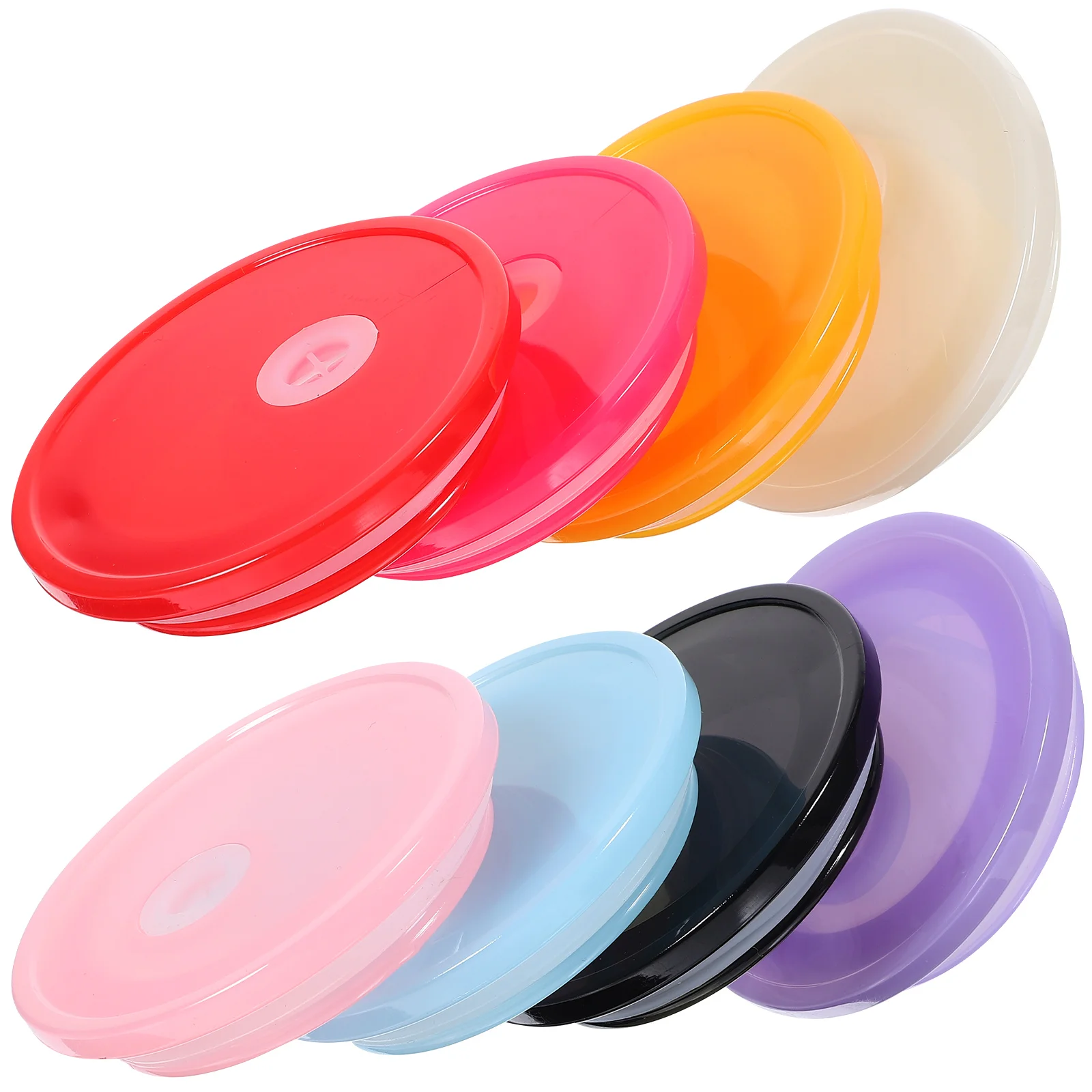 

8 Pcs Straw Lid Round Glass Cup Coffee Mug Cover Lids Tumbler Plastic Water Sealing