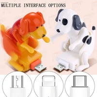 funny runing dog toy charger cable fast charging cord type c ios android wire phone mobile puppy data line universal smartphone