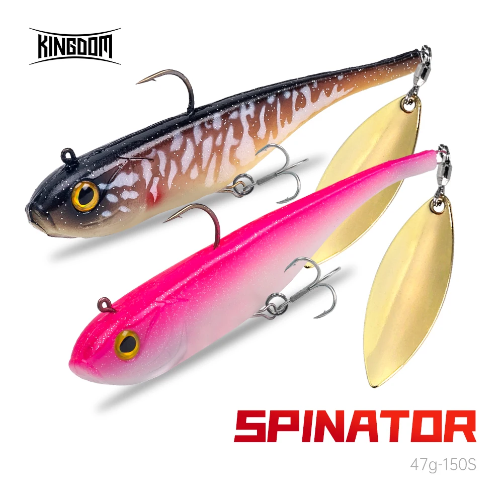 

Kingdom Soft Sinking Fishing Lures 200mm 52g PVC Material Wobblers Artificial Baits Pesca Soft Lure With Spoon Tackles 3pcs/Lot