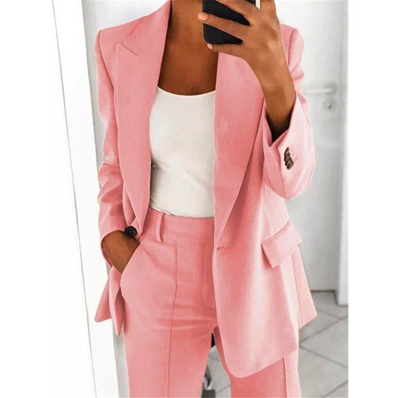 

Fashion Lapel Slim Cardigan Temperament Suit Sports Coat Femininity Slim Ladies Casual Jacket Women's Wear Blazer Women Single