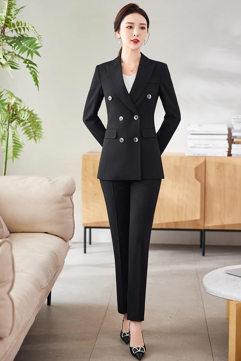 Women's Spring Autumn Professional Suit Jacket Matching Set Korean Elegant Casual Blazers+Pants Two Piece Female Trousers Suit