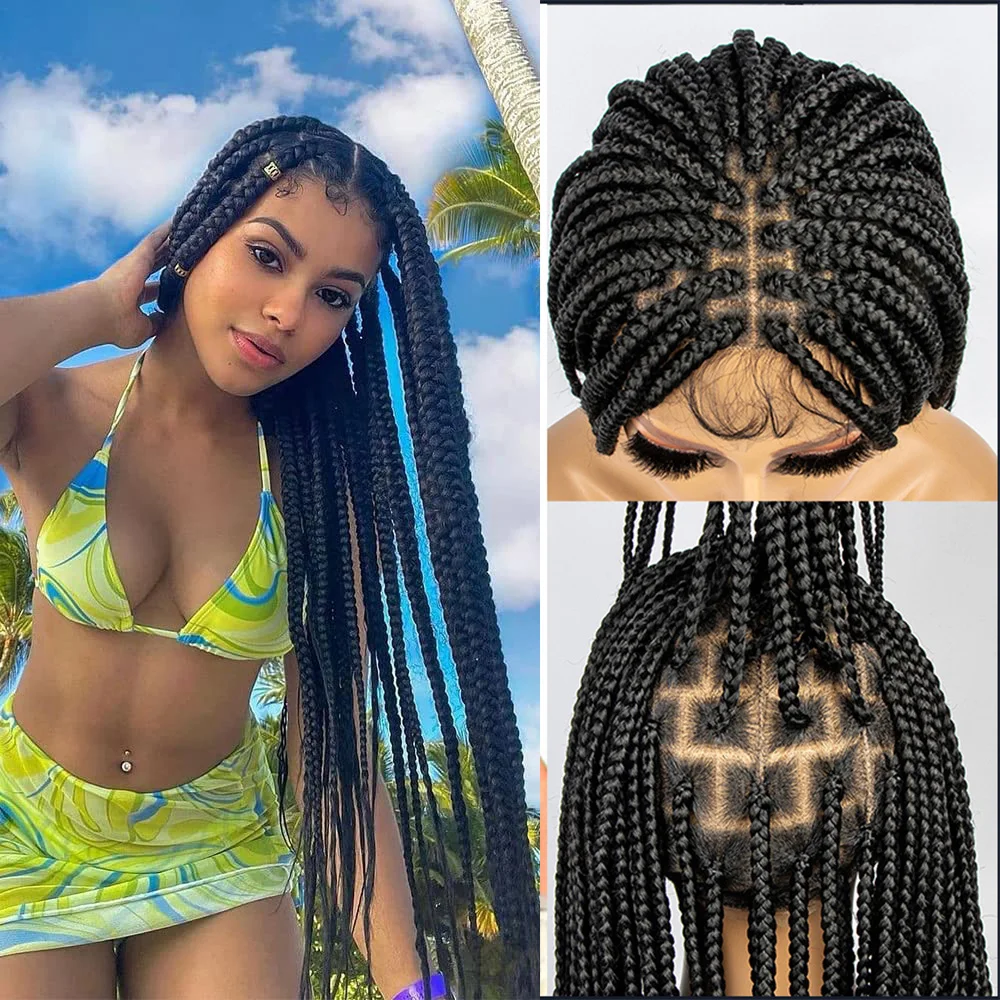 

Парик женский Плетеный длинный бесклеевой, 32 дюйма, с косичками