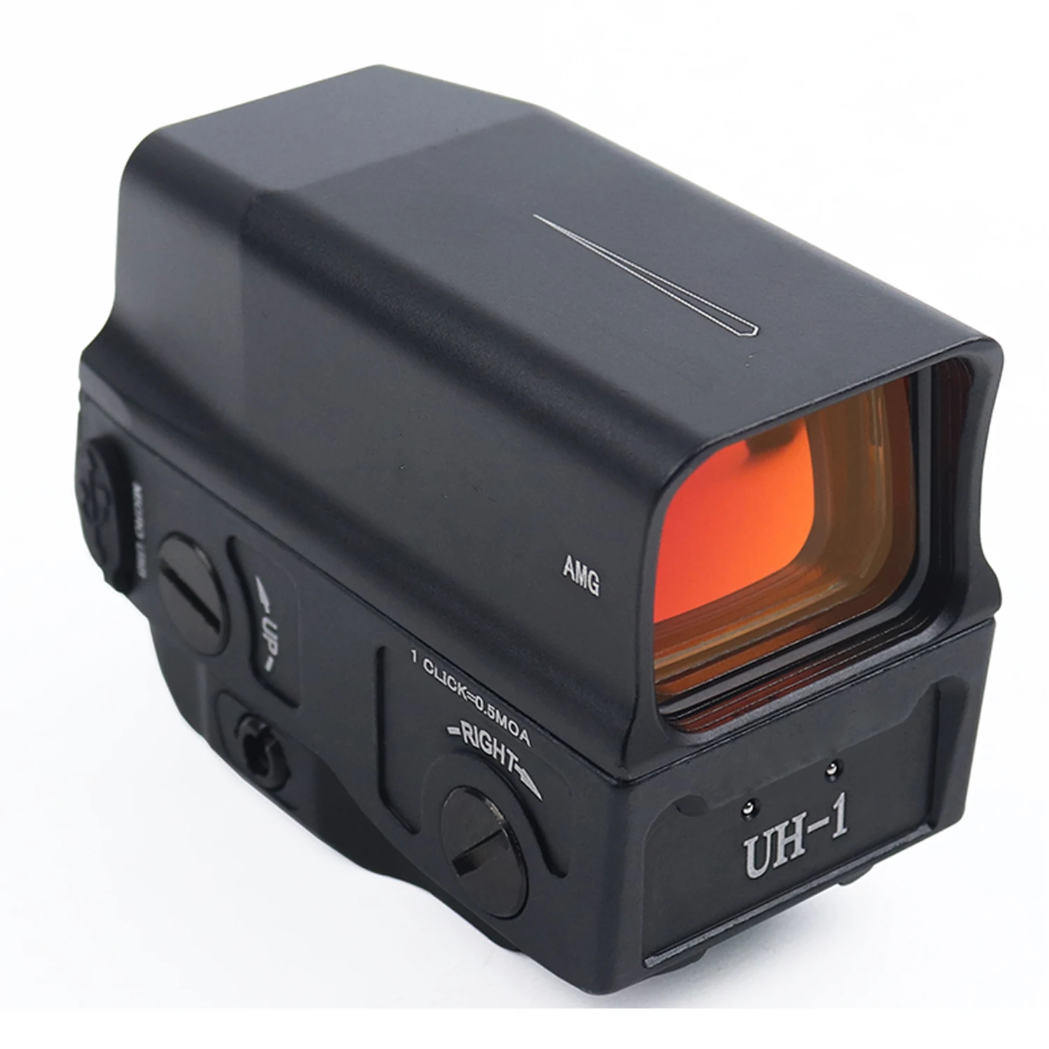 

VTX Tactical Optics AMG UH-1 Holographic 1x Magnification EBR-CQB Red Dot Weapon Sight for Hunting Airsoft with Full Markings