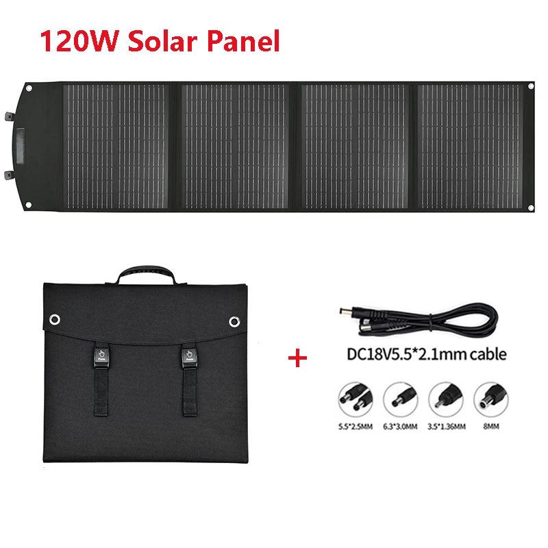 

120W Foldable Portable Solar Charger Solar Panel Big Power Monocrystalline Solar Cells for Phone Camera Tablet Charging