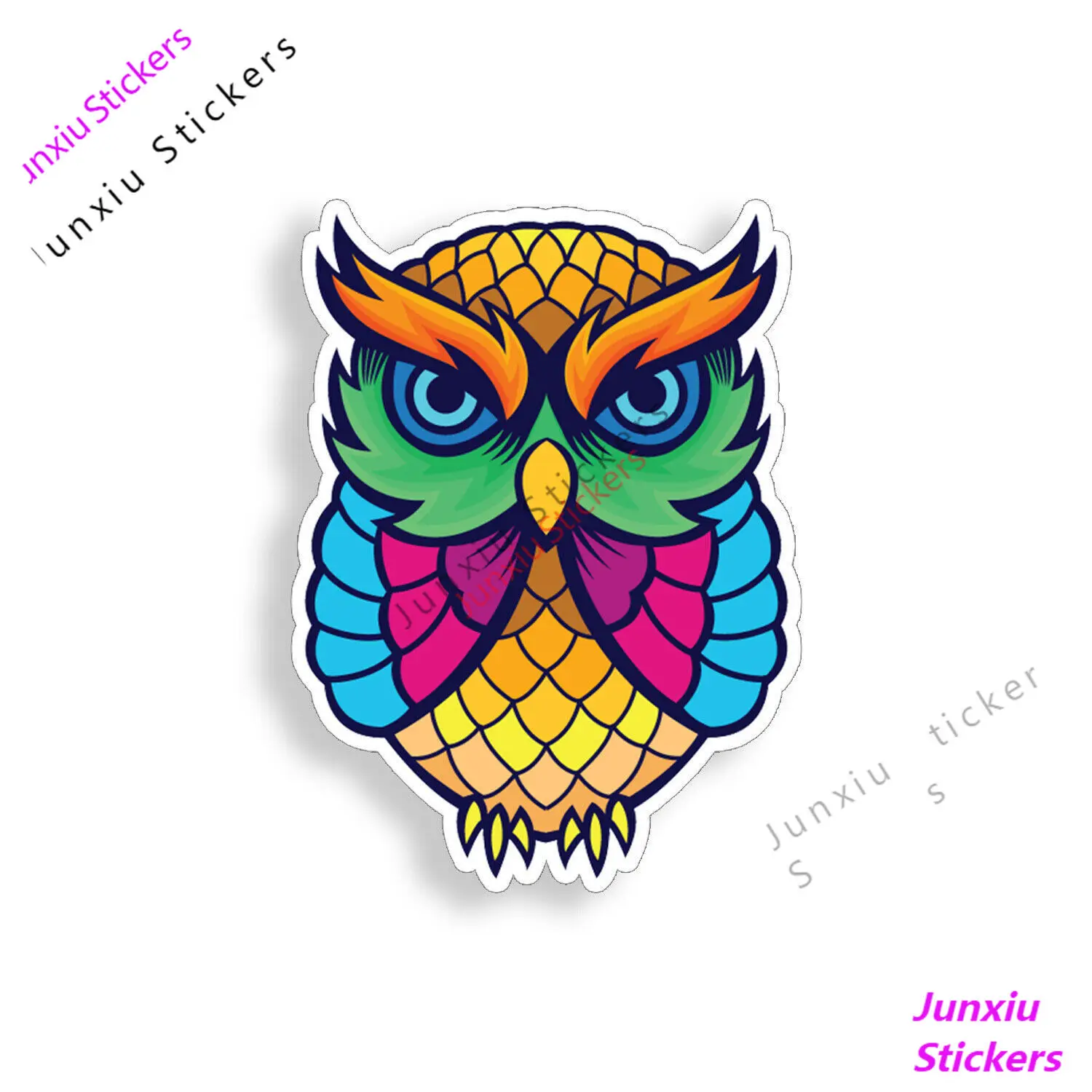

Cartoon Animals Colorful Owl Sticker Fancy Bird Cup Laptop Car Vehicle Window Bumper Vinyl Decal Car Decoration Stickers KK10cm