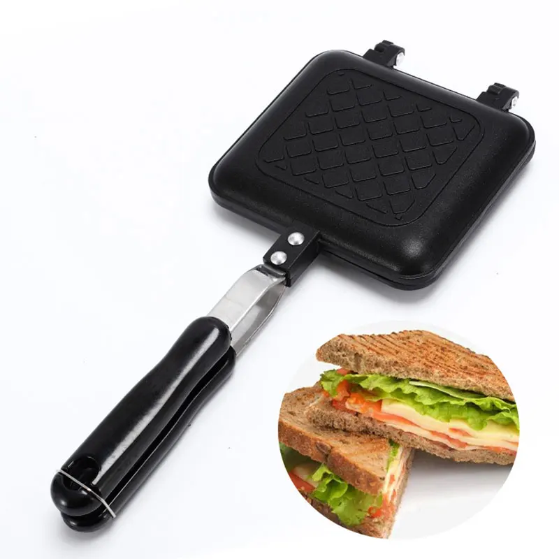 Gas Non-Stick Sandwich Maker Iron Bread Toast Breakfast Machine Waffle Pancake Baking Barbecue Oven Mold Grill Frying Pan