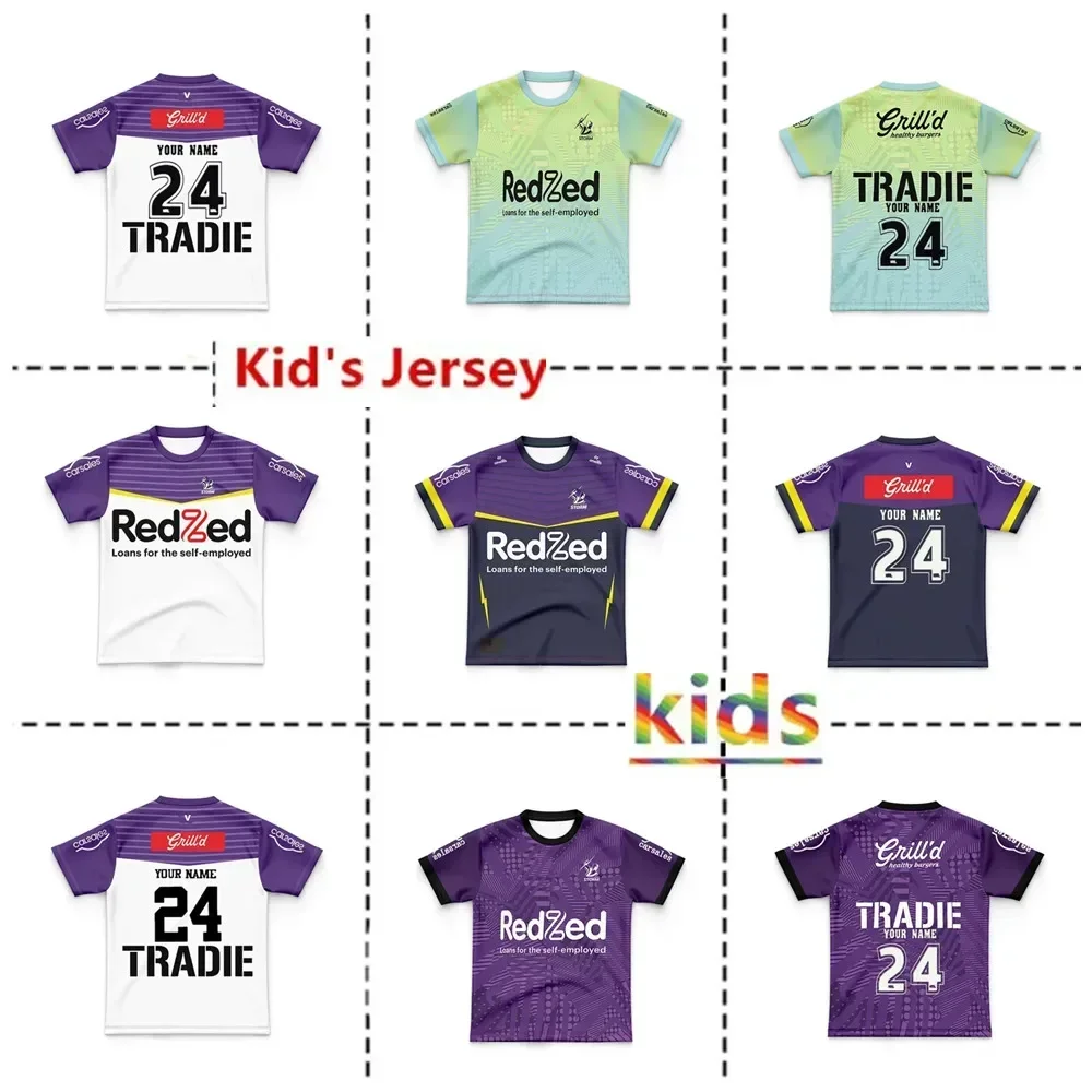 2024 г. Мельбурн штормоз детский дом/выезд/тренировка регби Джерси мужские Размеры: