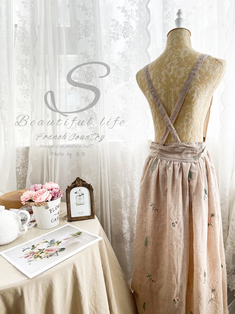 Винтажная ткань из чистого хлопка Женская Вышивка в Корейском стиле двухслойная