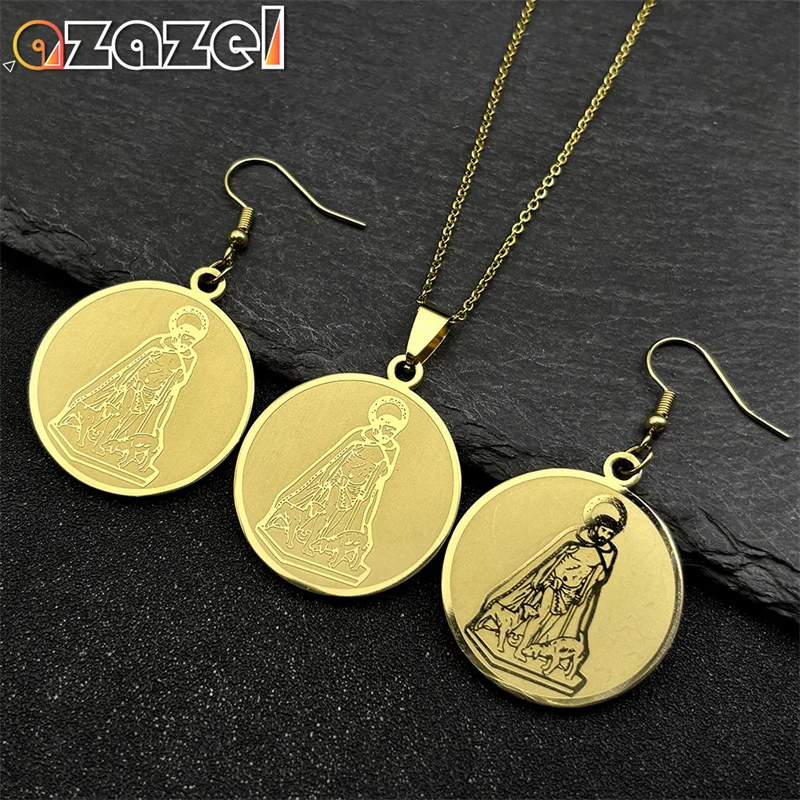 Христианский Бог Иисус Медаль Подвеска Ожерелье Серьги Набор для Женщин Мужчин