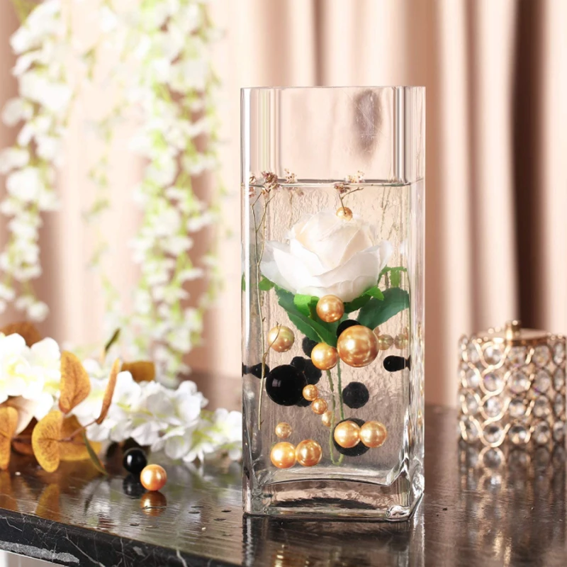 

40pcs/pack Floating Vase Pearl No Hole Transparent Water Gels Mix 3 Sizes Vase Filler Beads Decoration Wedding Table Decor