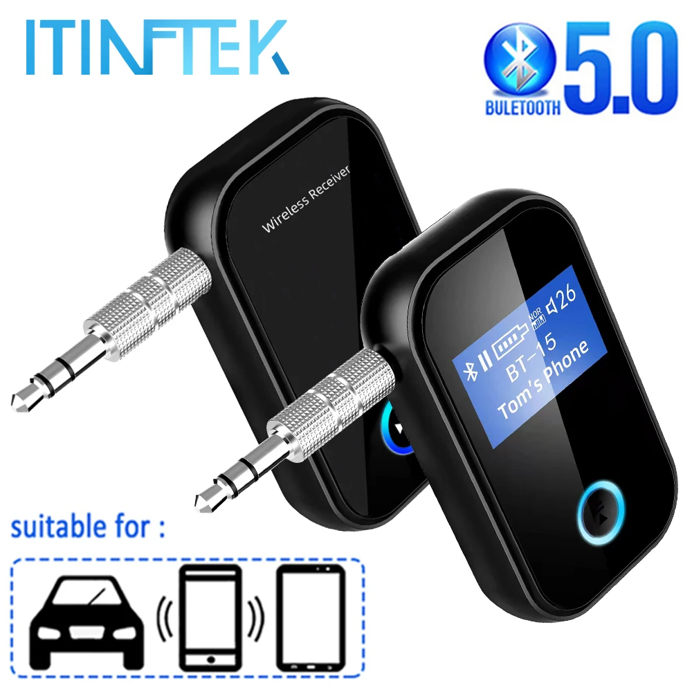 Bluetooth-приемник с ЖК-экраном адаптер AUX Bluetooth 5 0 для автомобиля Функция