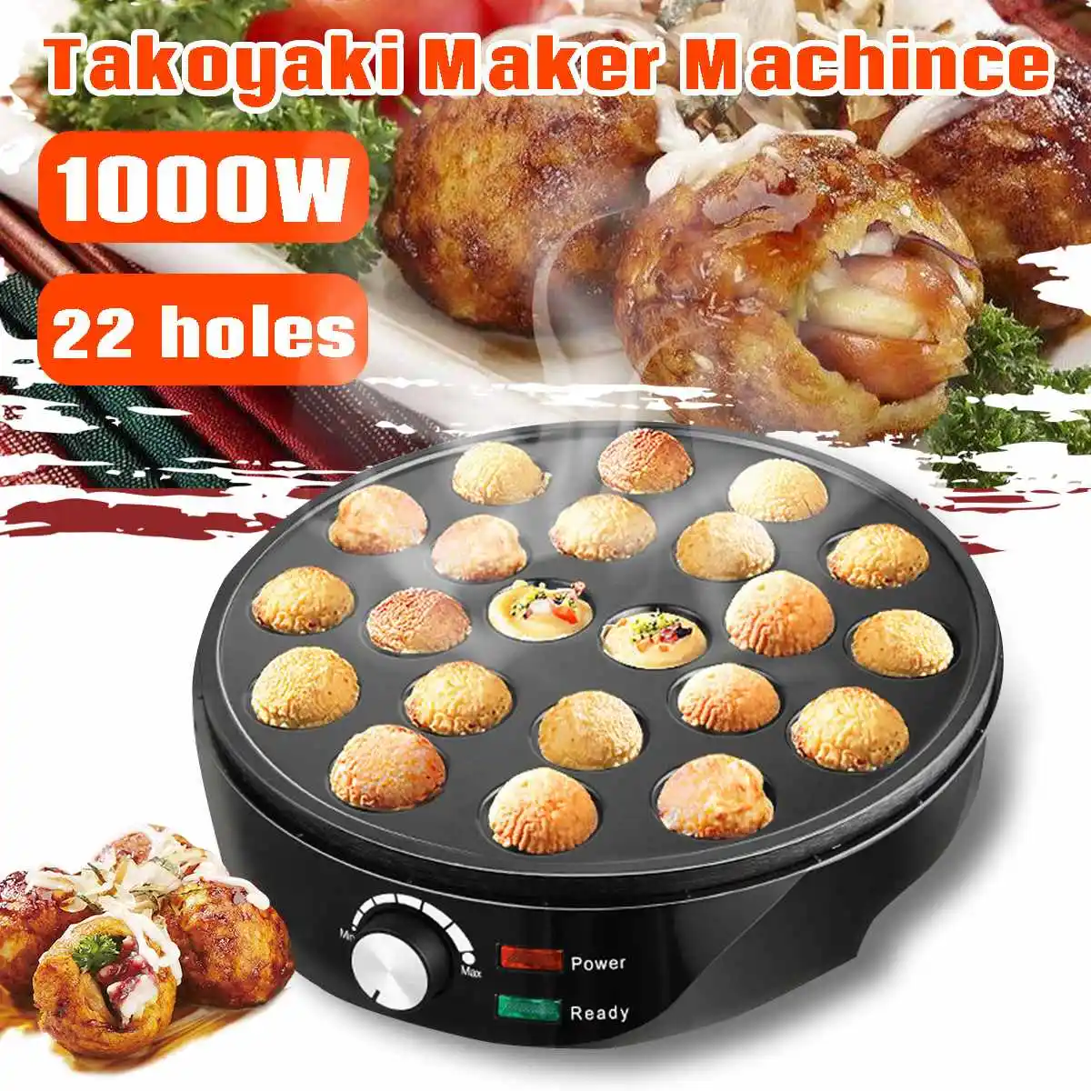 

Электрическая вафельница 1000 Вт Takoyaki, машина для приготовления яиц, духовки, кастрюль для вафель, железная сковорода для выпечки, Кухонная ма...