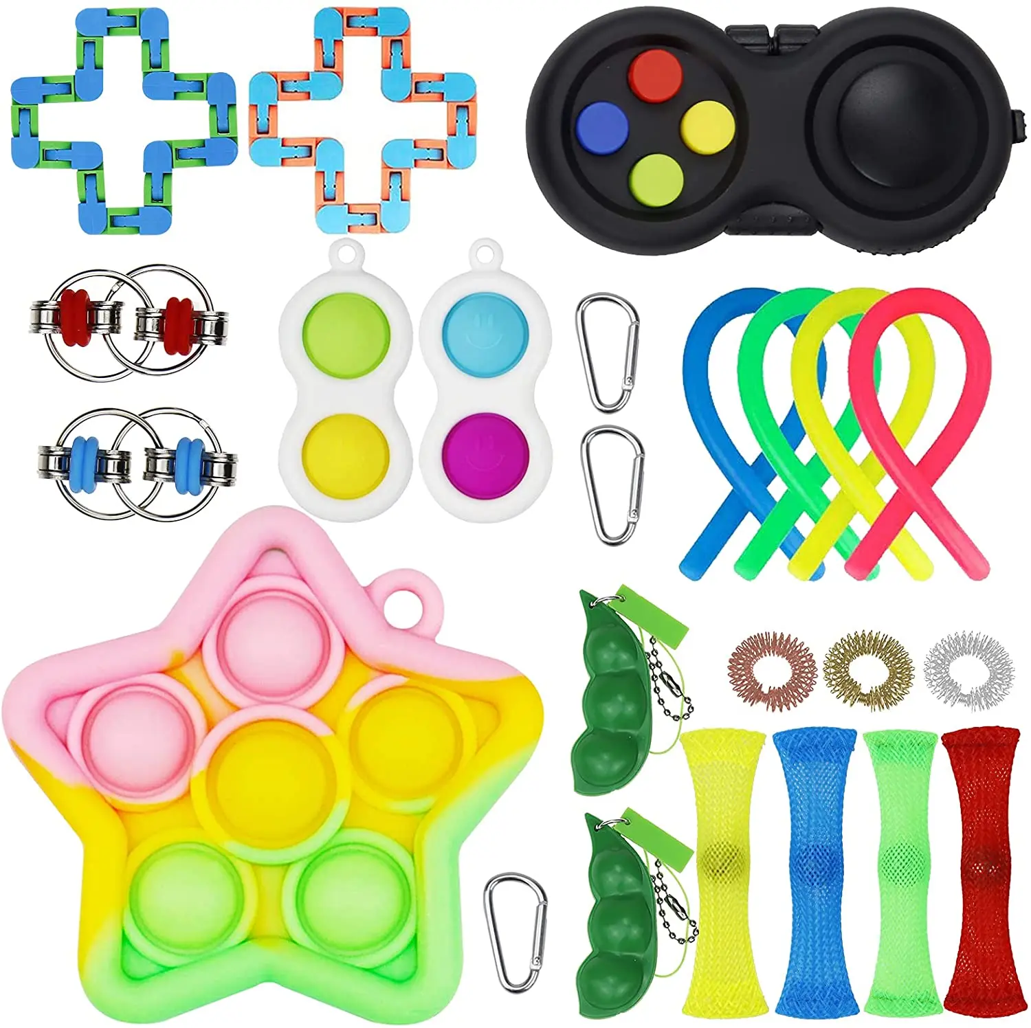 

23pcs Fidget Toys Set Stress Relief Bubble Simple Dimple for Kids Adults Sensory Decompression Hand Game Children Party Favors