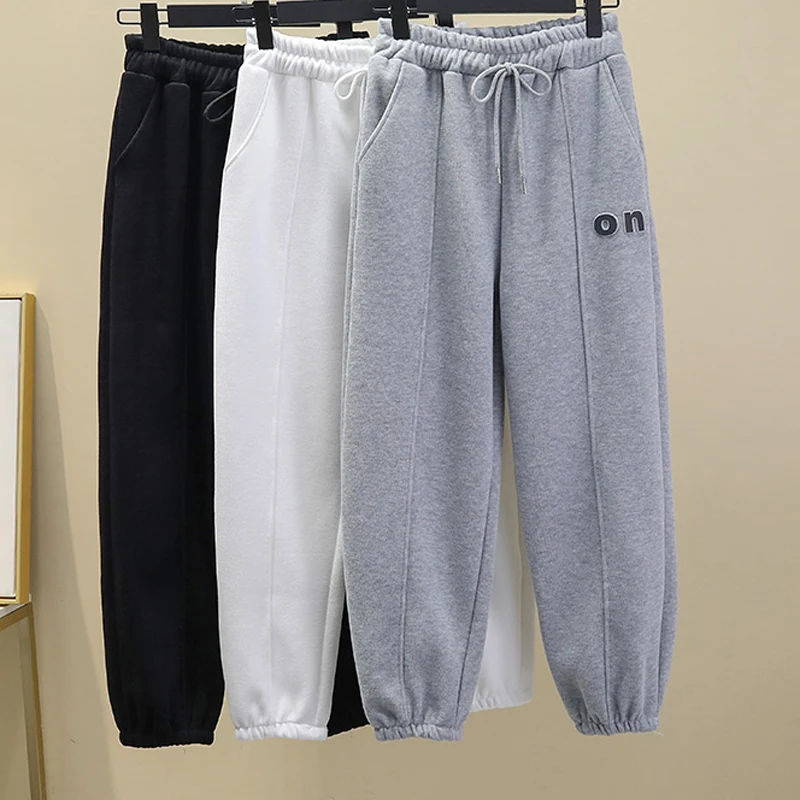 

Autumn Fashion Reflective Letters Sweatpants Women Loose Casual Lady Pants Korean Student Pants Street Wear Clothes New