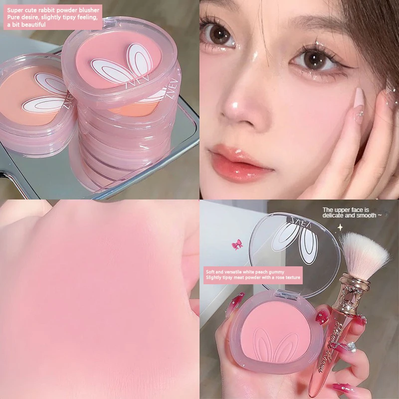 

Monochrome Blush Rabbit Limit Plain Matte Rouge Repair Capacity Brighten Peach Monochrome Blush Cute Makeup Product Cosmetics