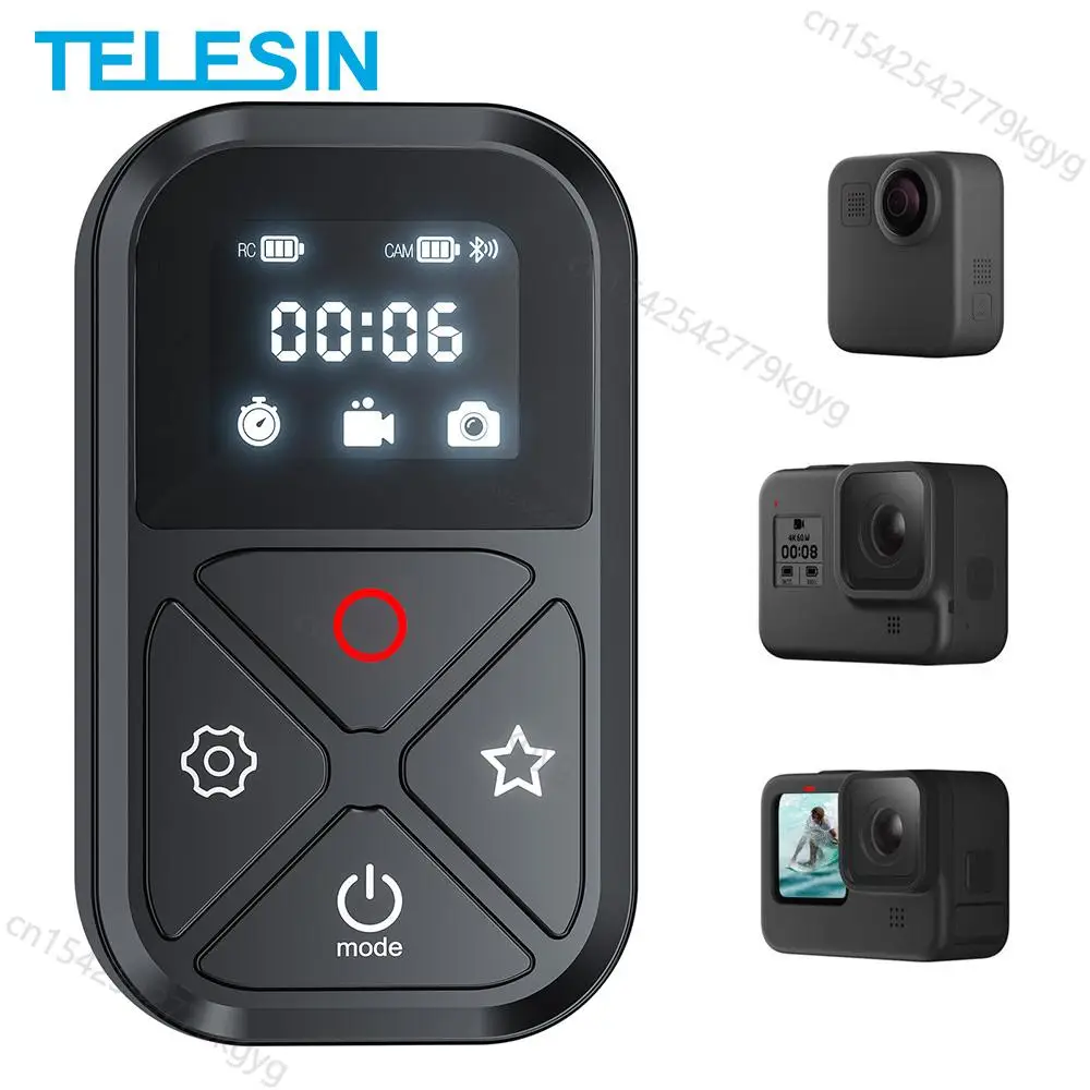 

TELESIN 80M Wifi Bluetooth Remote Control For GoPro 10 9 8 With LED Screen Display For GoPro Hero 8 9 10 GoPro Max Smartphone