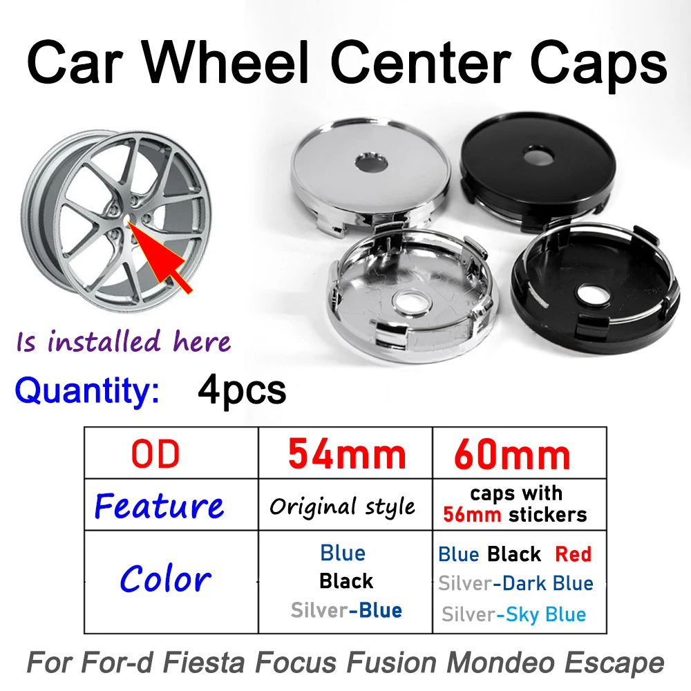 

4 шт./партия, колпачки на ступицы автомобильных колес, 54 мм, 60 мм