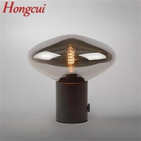 hongcui nordic contemporary table lamp simple black glass desk light led home decor bedside parlor