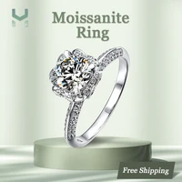 classic holding flower 925 sterling silver high clarity d color vvs1 laboratory grown cvd hpht moissanite diamond ring for women