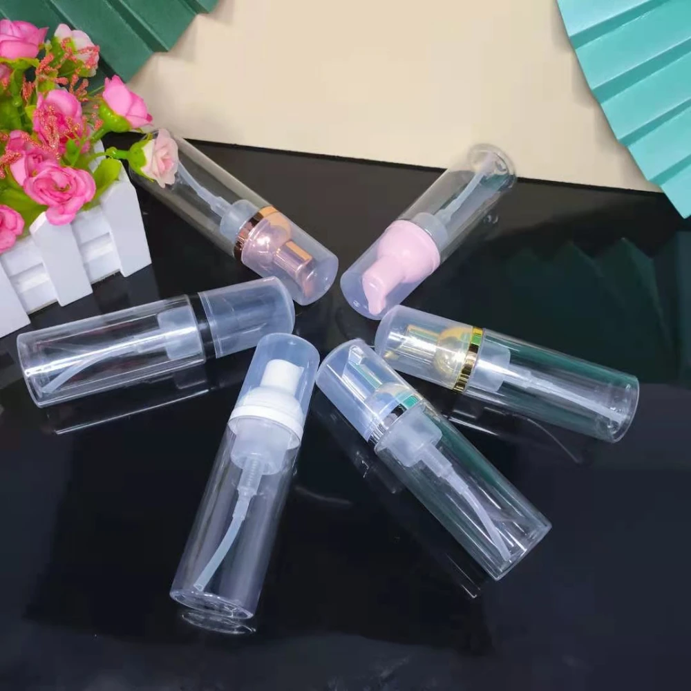 Прозрачная пластиковая пенопластовая бутылка пустая для мыла и жидкого