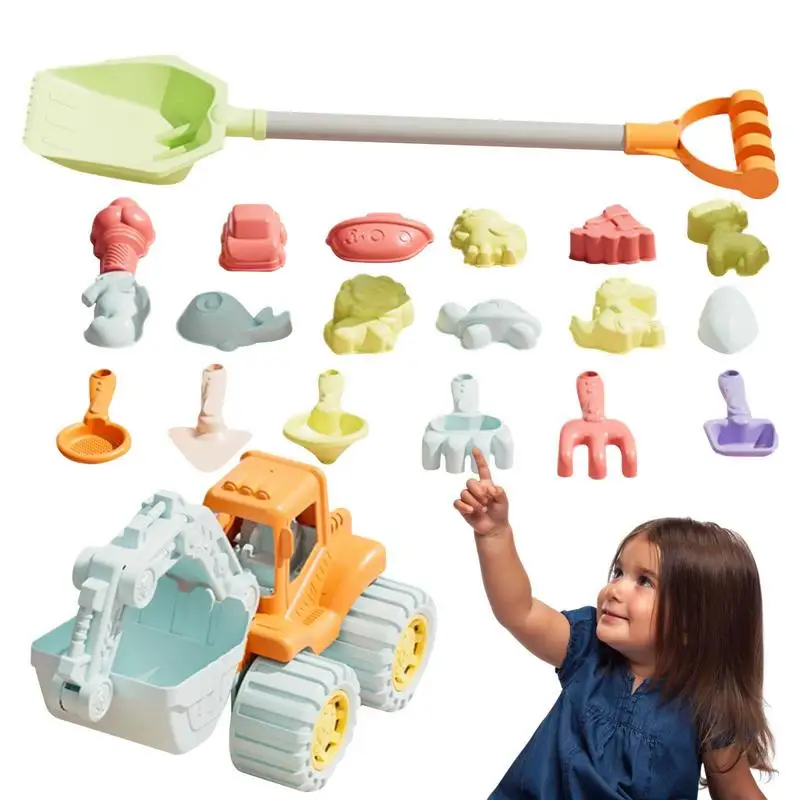 

Beach Sand Toys 20pcs Beach Toys For Kid Toddler Beach Molds Beach Excavator Beach Shovel Tool Kit Sandbox Toys For 3 Toddlers