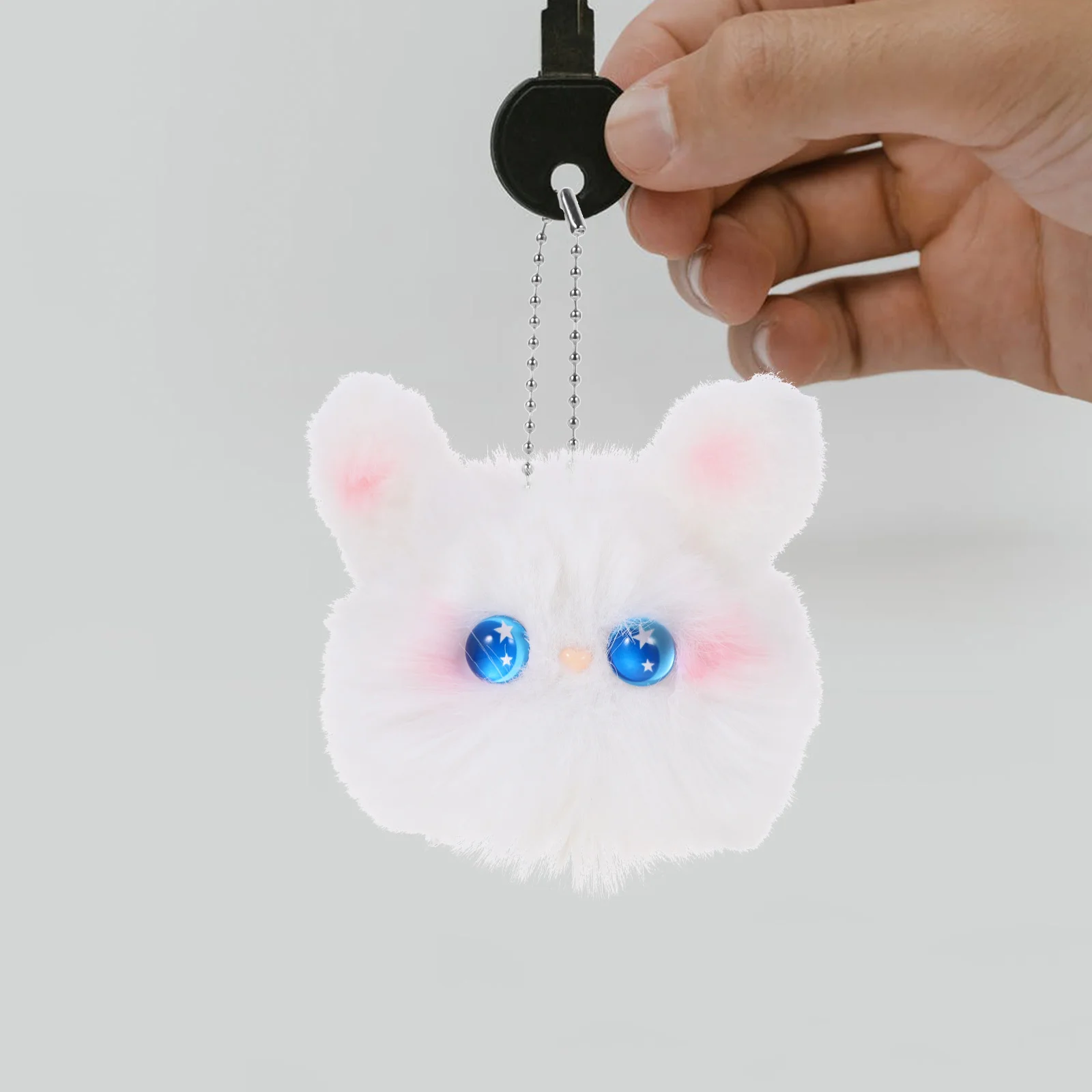 

Cute Plush Keychain Charm Stuffed Animal Pendant Fluffy Bunny Rabbit Backpack Pendant Plushies Ring